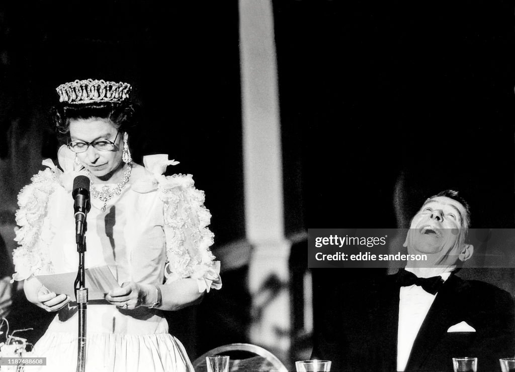 Queen Elizabeth II and President Ronald Reagan In Los Angeles 1983