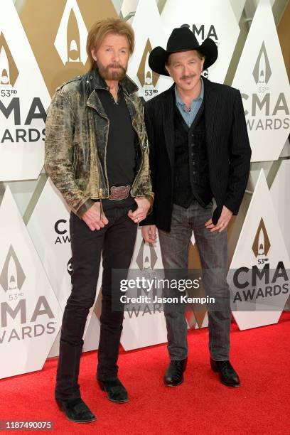 Ronnie Dunn and Kix Brooks of Brooks & Dunn attend the 53rd annual CMA Awards at the Music City Center on November 13, 2019 in Nashville, Tennessee.