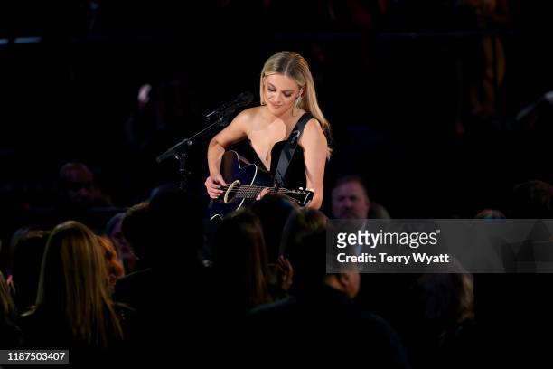 Kelsea Ballerini performs onstage during the 53rd annual CMA Awards at the Bridgestone Arena on November 13, 2019 in Nashville, Tennessee.