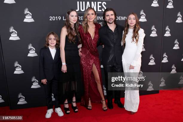 Juanes, his wife Karen Martinez and their family attend the Latin Recording Academy's 2019 Person of the Year gala honoring Juanes at the Premier...