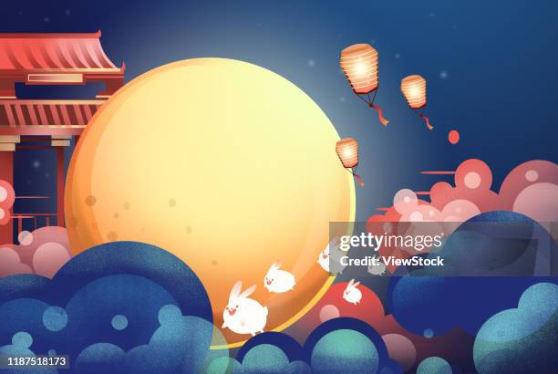 the mid-autumn festival illustrations - mooncake stock illustrations