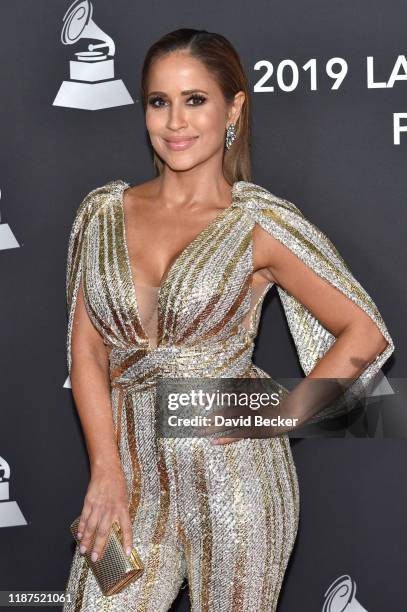 Jackie Guerrido attends the Latin Recording Academy's 2019 Person of the Year gala honoring Juanes at the Premier Ballroom at MGM Grand Hotel &...