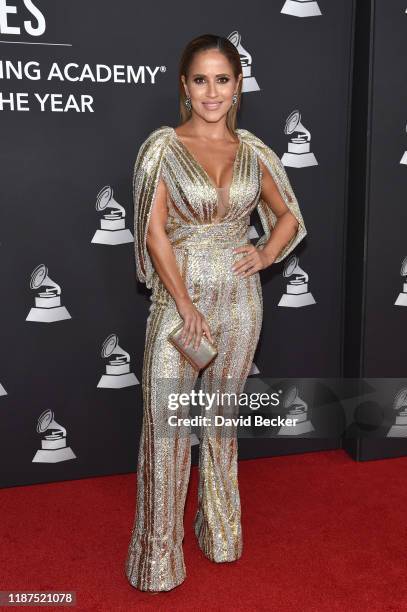 Jackie Guerrido attends the Latin Recording Academy's 2019 Person of the Year gala honoring Juanes at the Premier Ballroom at MGM Grand Hotel &...