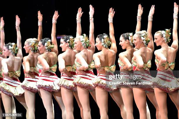 The Radio City Rockettes perform onstage during the opening night of the 2019 Christmas Spectacular Starring The Radio City Rockettes at Radio City...