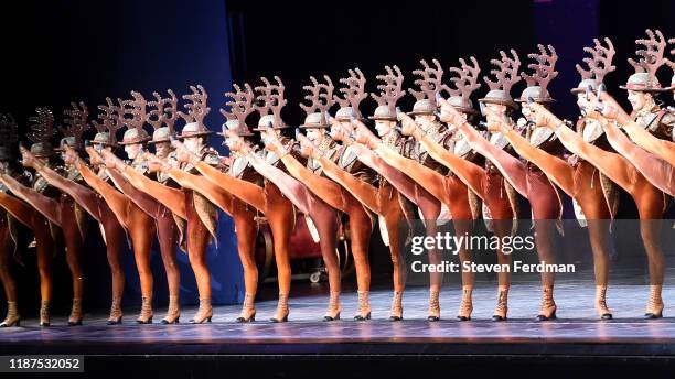 The Radio City Rockettes perform onstage during the opening night of the 2019 Christmas Spectacular Starring The Radio City Rockettes at Radio City...