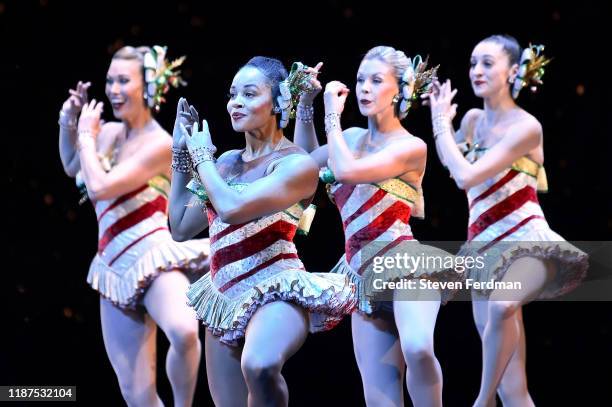 The Radio City Rockettes perform onstage during the opening night of the 2019 Christmas Spectacular Starring The Radio City Rockettes at Radio City...