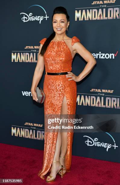 Ming-Na Wen attends the Premiere of Disney+'s "The Mandalorian" at El Capitan Theatre on November 13, 2019 in Los Angeles, California.