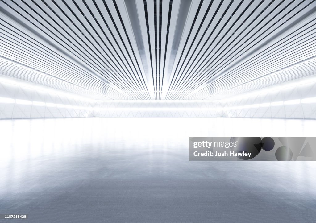 Futuristic empty room, 3D Rendering