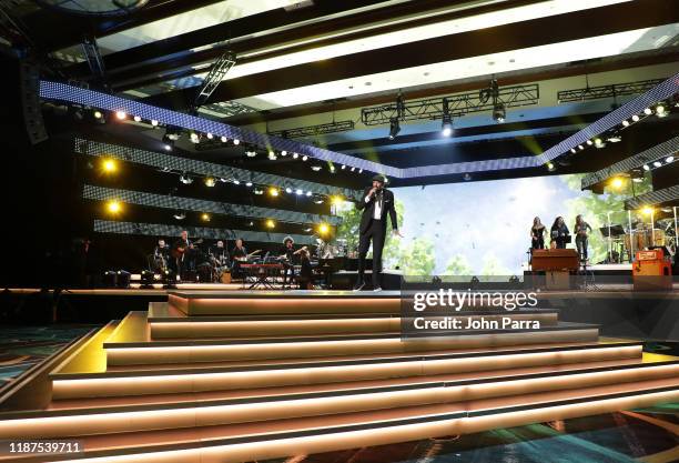 Juan Luis Guerra performs onstage during the Latin Recording Academy's 2019 Person of the Year gala honoring Juanes at the Premier Ballroom at MGM...