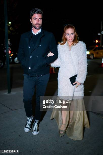 Tyler Stanaland and Brittany Snow attend the 2019 Guggenheim International Gala on November 13, 2019 in New York City.