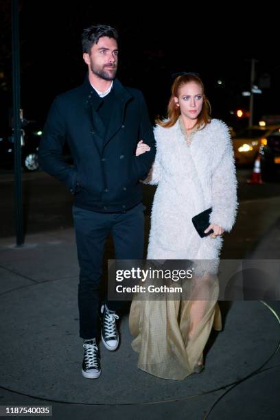 Tyler Stanaland and Brittany Snow attend the 2019 Guggenheim International Gala on November 13, 2019 in New York City.