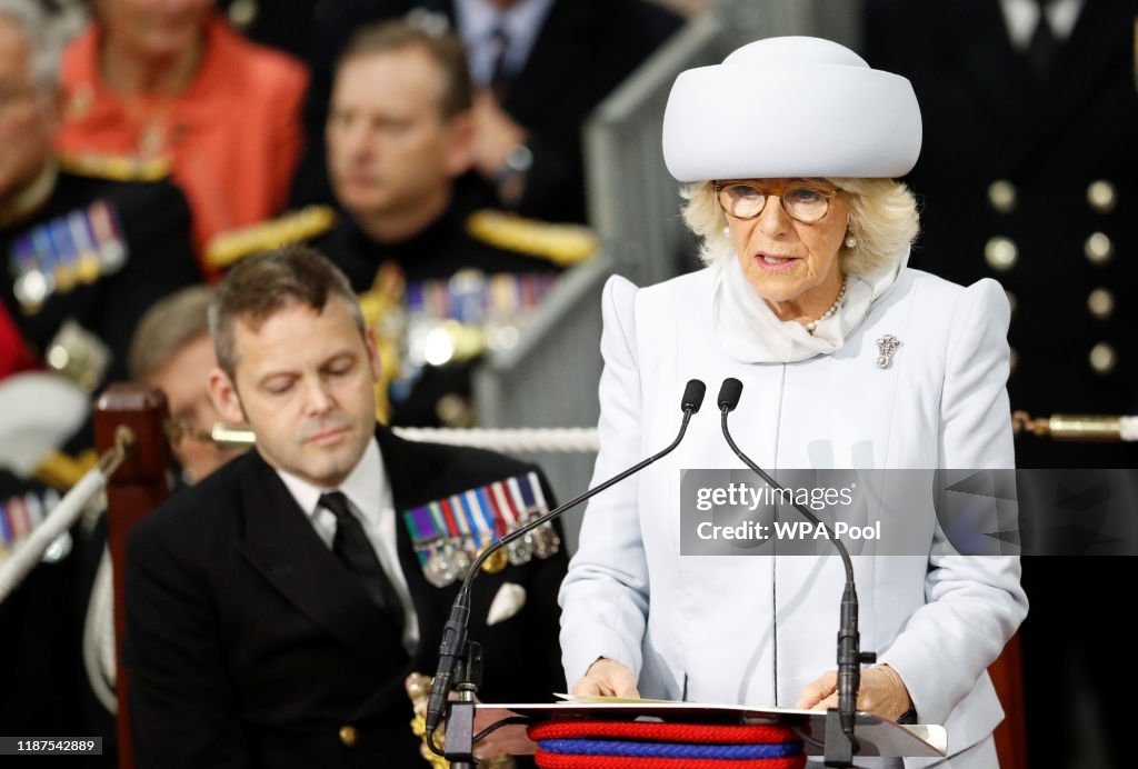 The Duchess Of Cornwall And The Prince Of Wales Attend The Commissioning Ceremony Of HMS Prince Of Wales