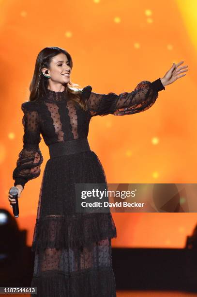 Paula Fernandes performs onstage during the Latin Recording Academy's 2019 Person of the Year gala honoring Juanes at the Premier Ballroom at MGM...