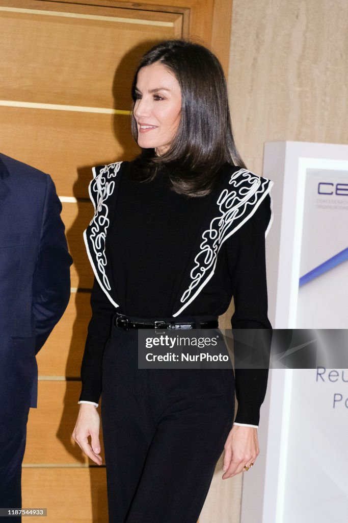 Queen Letizia Of Spain Visits FAD In Madrid