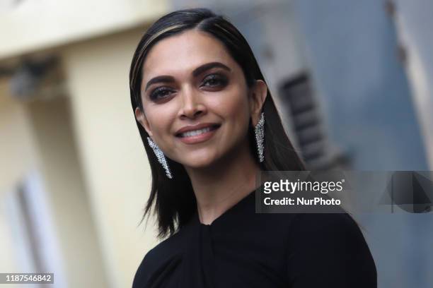 Indian actress Deepika Padukone arrives for a trailer launch of her upcoming Bollywood movie 'Chhapaak' in Mumbai, India on 10 December 2019.