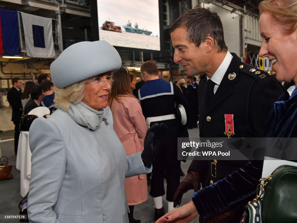 The Duchess Of Cornwall And The Prince Of Wales Attend The Commissioning Ceremony Of HMS Prince Of Wales