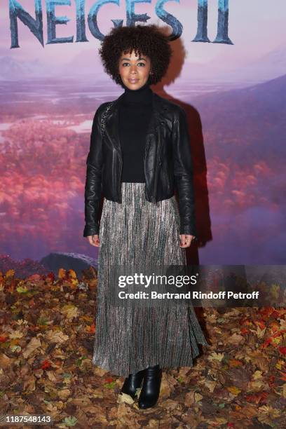 Aurelie Konate attends the "Frozen 2 - La Reine Des Neiges 2" Paris Gala Screening at Cinema Le Grand Rex on November 13, 2019 in Paris, France.