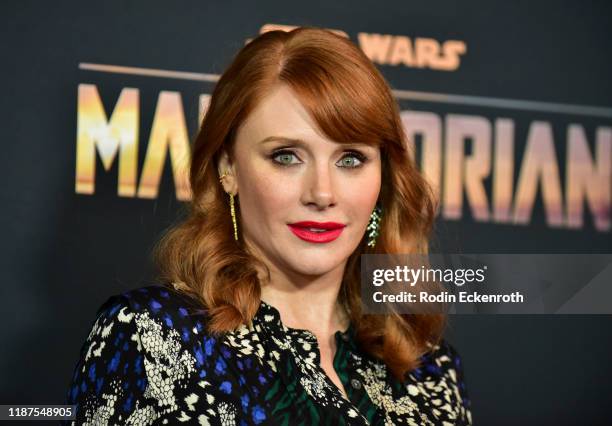 Bryce Dallas Howard attends the premiere of Disney+'s "The Mandalorian" at El Capitan Theatre on November 13, 2019 in Los Angeles, California.