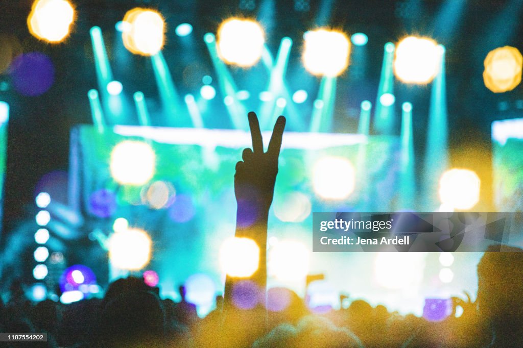 Concert Lights, Concert, Concert Crowd, Peace Sign