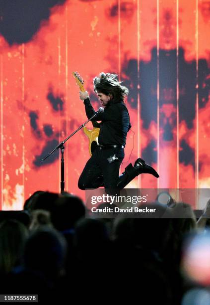 Honoree Juanes performs onstage during the Latin Recording Academy's 2019 Person of the Year gala honoring Juanes at the Premier Ballroom at MGM...