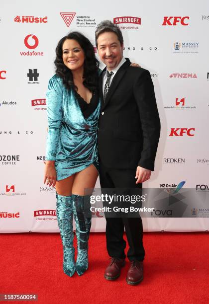 Laura Daniel and Jon Toogood attend the 2019 Vodafone New Zealand Music Awards at Spark Arena on November 14, 2019 in Auckland, New Zealand.