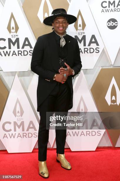 Jimmie Allen attends the 53nd annual CMA Awards at Bridgestone Arena on November 13, 2019 in Nashville, Tennessee.