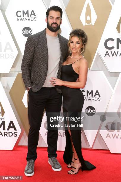 Eric Decker and Jessie James Decker attend the 53nd annual CMA Awards at Bridgestone Arena on November 13, 2019 in Nashville, Tennessee.