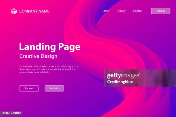 landing page template - fluid abstract design on pink gradient background - pink background texture stock illustrations