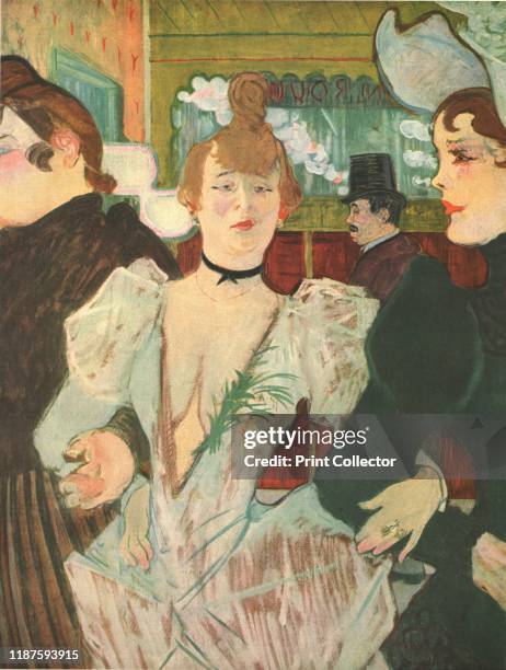 La Goulue at the Moulin Rouge' . French can-can dancer Louise Weber, known as La Goulue, at the famous Paris nightclub. On the left is sister, with...