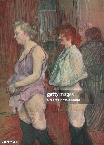 Rue des Moulins' . Sex workers in a Paris brothel on the Rue des Moulins. Painting in the National Gallery of Art, Washington DC, USA. From "Henri De...