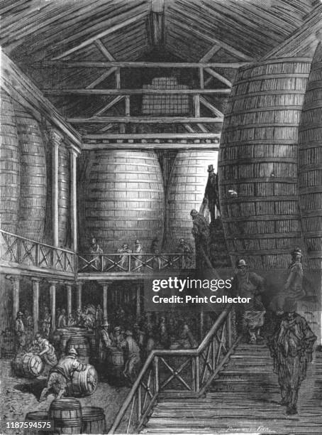 The Great Vats', 1872. Fermentation tanks at Barclay, Perkins and Company brewery in Park Street, Southwark. From, "LONDON. A Pilgrimage" by Gustave...