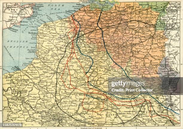 The Theatre of War on the Western Front', . 'Map Showing the Main Battle Lines from September 1914 to November 1918'. Northern France and Belgium...