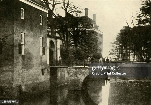 Kaiser Wilhelm II at Amerongen Castle, Netherlands . 'The Ex-Kaiser in Exile: a snapshot of the deposed emperor, with his suite, on the bridge over...