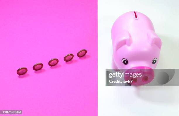 piggy bank - jayk7 currency stock pictures, royalty-free photos & images