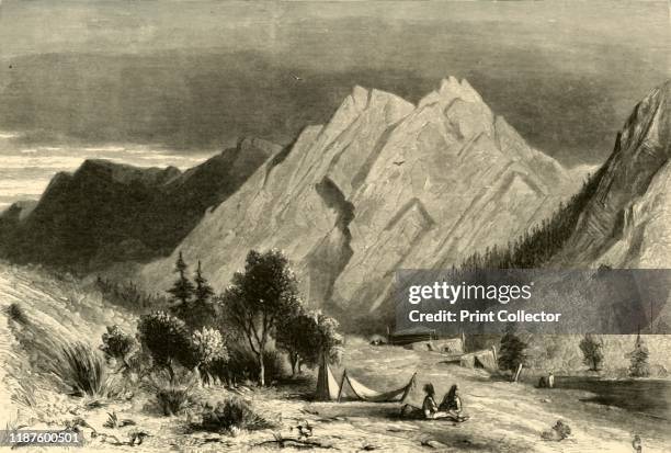 Limestone Formation, on Pitt River', 1872. Geological feature near the Pit River in Northern California, USA. 'Here the Indians, known by the name of...