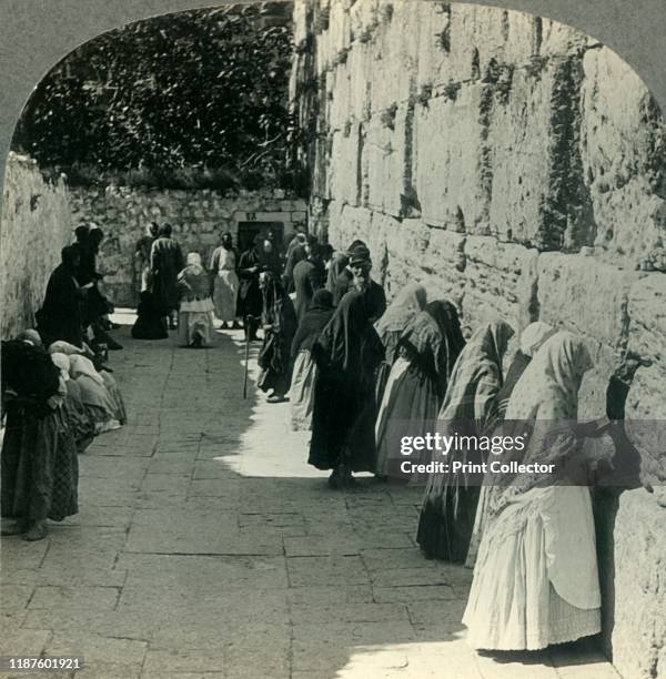The Jews' Wailing Place - Outer Wall of the Temple, Jerusalem, Palestine', circa 1930s. The Western Wall is is the holiest place where Jews are...