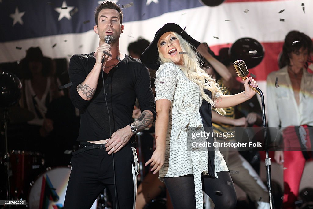 Maroon 5 Video Shoot For "Moves Like Jagger" With Christina Aguilera