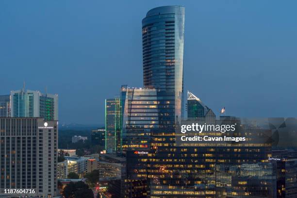 buckhead skyline, atlanta, geogia, usa - atlanta sunrise stock pictures, royalty-free photos & images