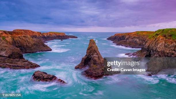 mendocino headlands state park at twilight - mendocino stock-fotos und bilder