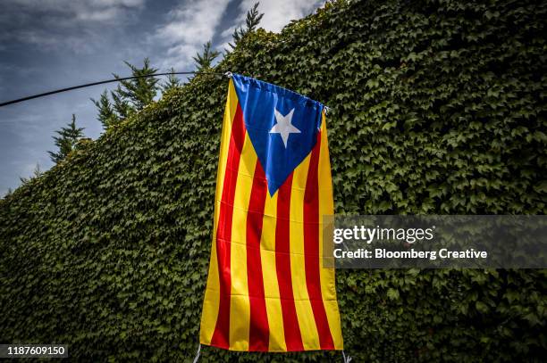 catalan independence flag - estelada stockfoto's en -beelden