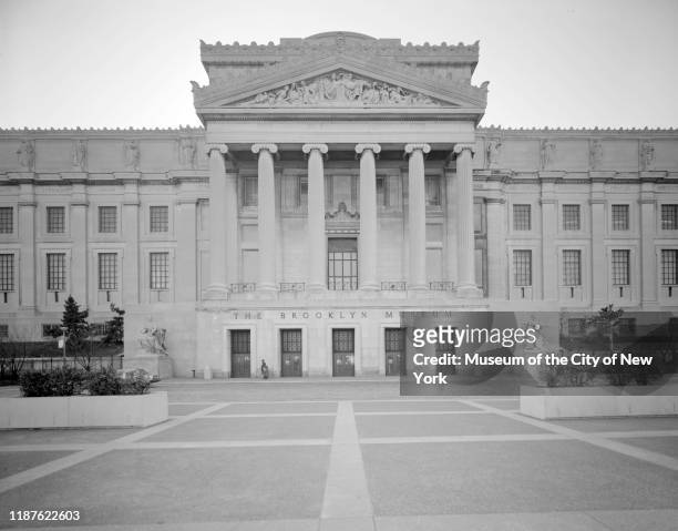 View of the Eastern Parkway facade of the Brooklyn Museum, Brooklyn, New York, New York, between 1970
