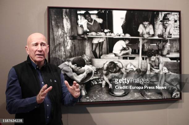 The photographer Sebastiao Salgado inaugurates his last exhibition `Gold´, a compilation of images taken at Serra Pelada open-pit gold mine in the...