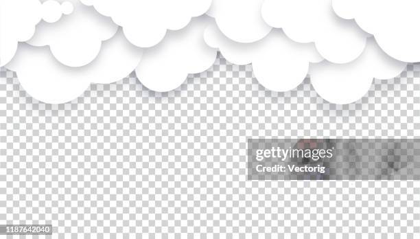 white cloud on blue background - cut or torn paper stock illustrations