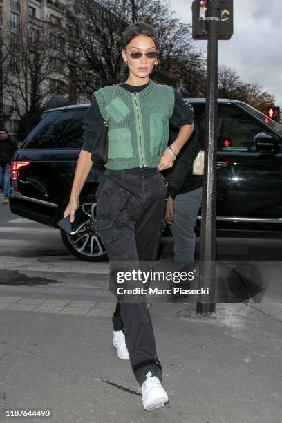 Model Bella Hadid is seen on November 14, 2019 in Paris, France.