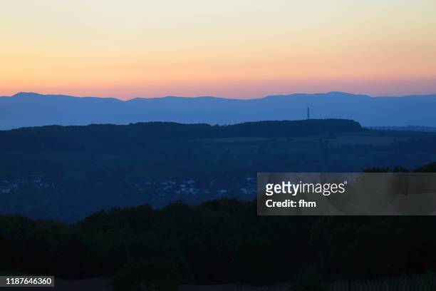 sunset in the south of germany - süden stock-fotos und bilder