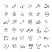 Simple Set of Chicken Meat Related Vector Line Icons