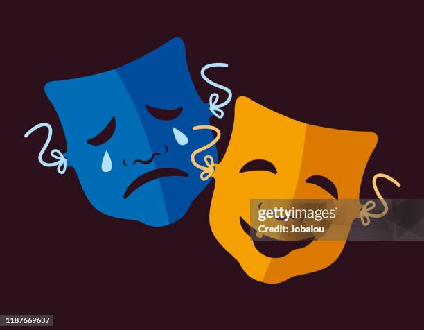 theater icons comedy and tragedy masks - actor icon stock illustrations