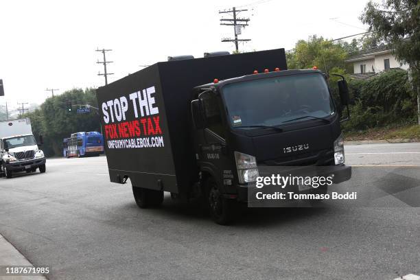 Media Matters Fox Studios Mobile Billboard Activation at Darryl Zanuck Theater at FOX Studios on November 14, 2019 in Los Angeles, California.