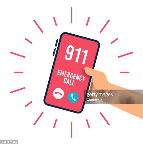 emergency telephone call - accidents and disasters stock illustrations