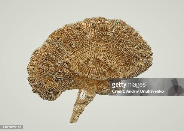 artificial intelligence brain - artificial intelligence white background stock pictures, royalty-free photos & images